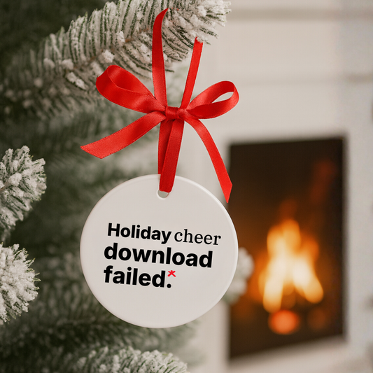 Holiday Cheer: Download Failed. Acrylic Christmas Ornament