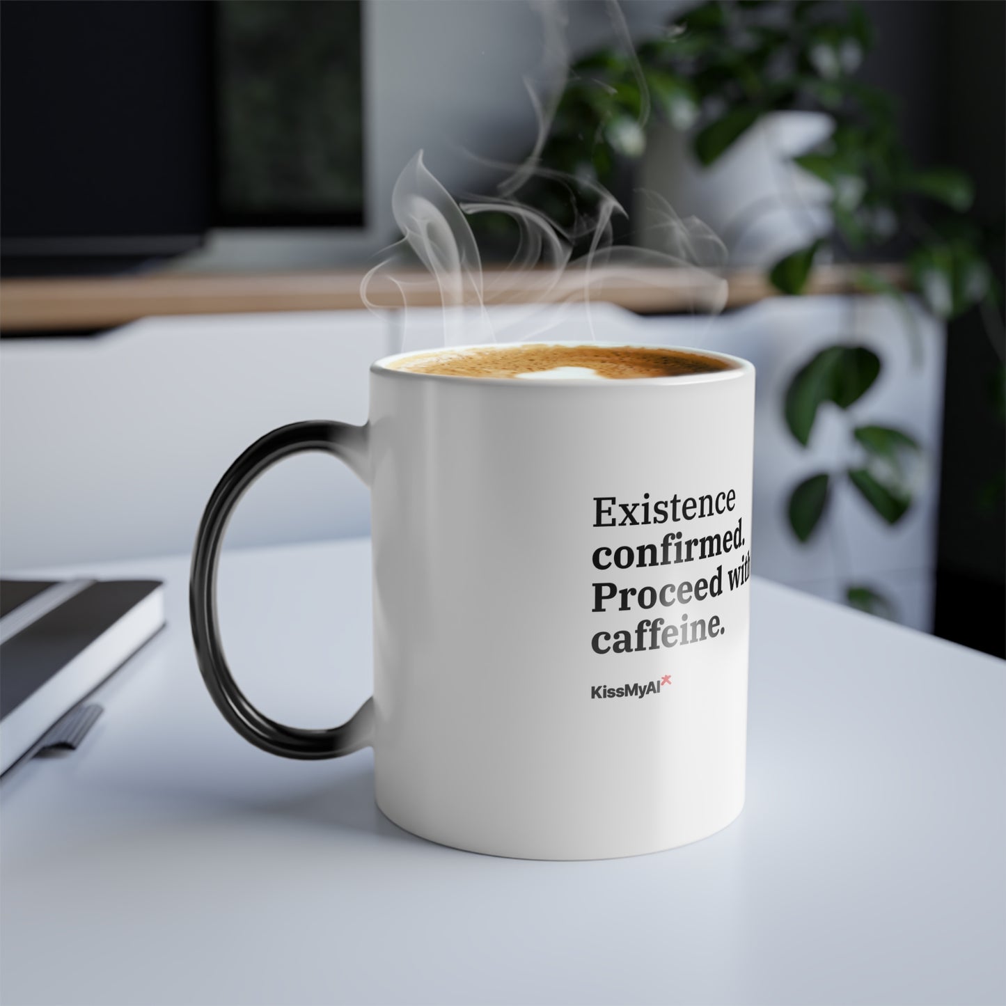 Existence confirmed. Proceed with caffeine. — 11oz Heat-Reactive Color-Changing Mug