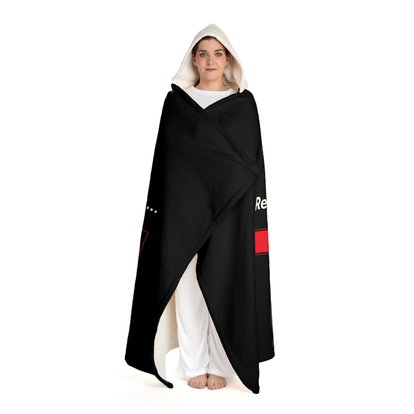 Hooded Sherpa Blanket – “Recharging Human” AI Fleece Wrap
